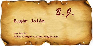 Bugár Jolán névjegykártya