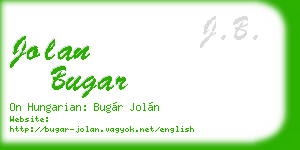jolan bugar business card