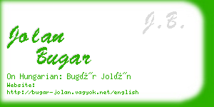 jolan bugar business card